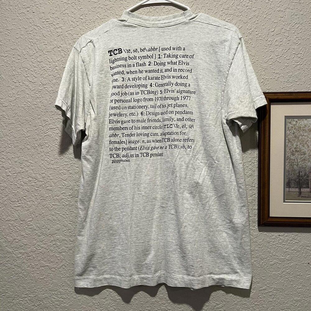 Vintage 90’s Elvis Presley Taking Care Of Business TCB Definition Shirt Size lrg